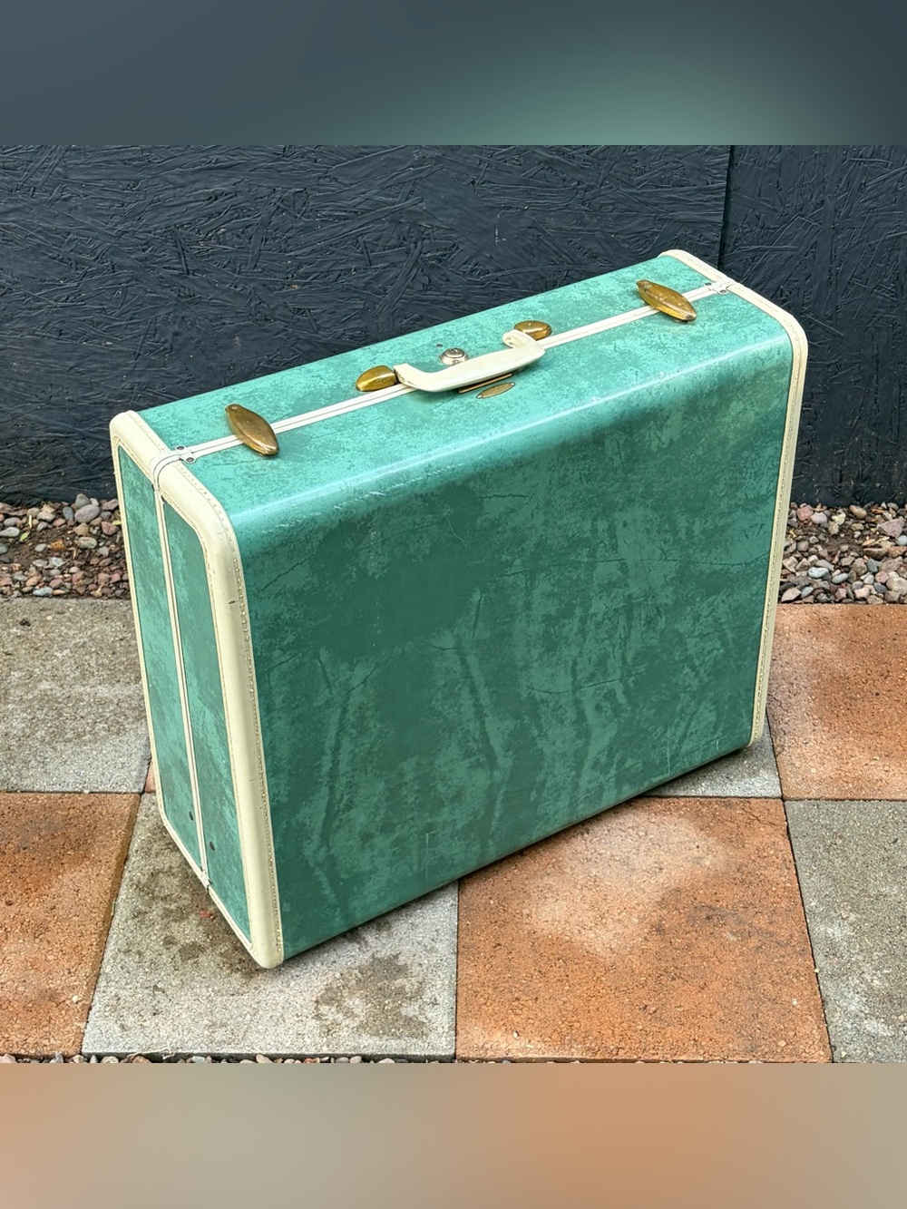 Vintage Samsonite Hardshell Suitcase 1950s Aqua/Teal/Turquoise VTG Retro Grandma - Picture 3 of 16